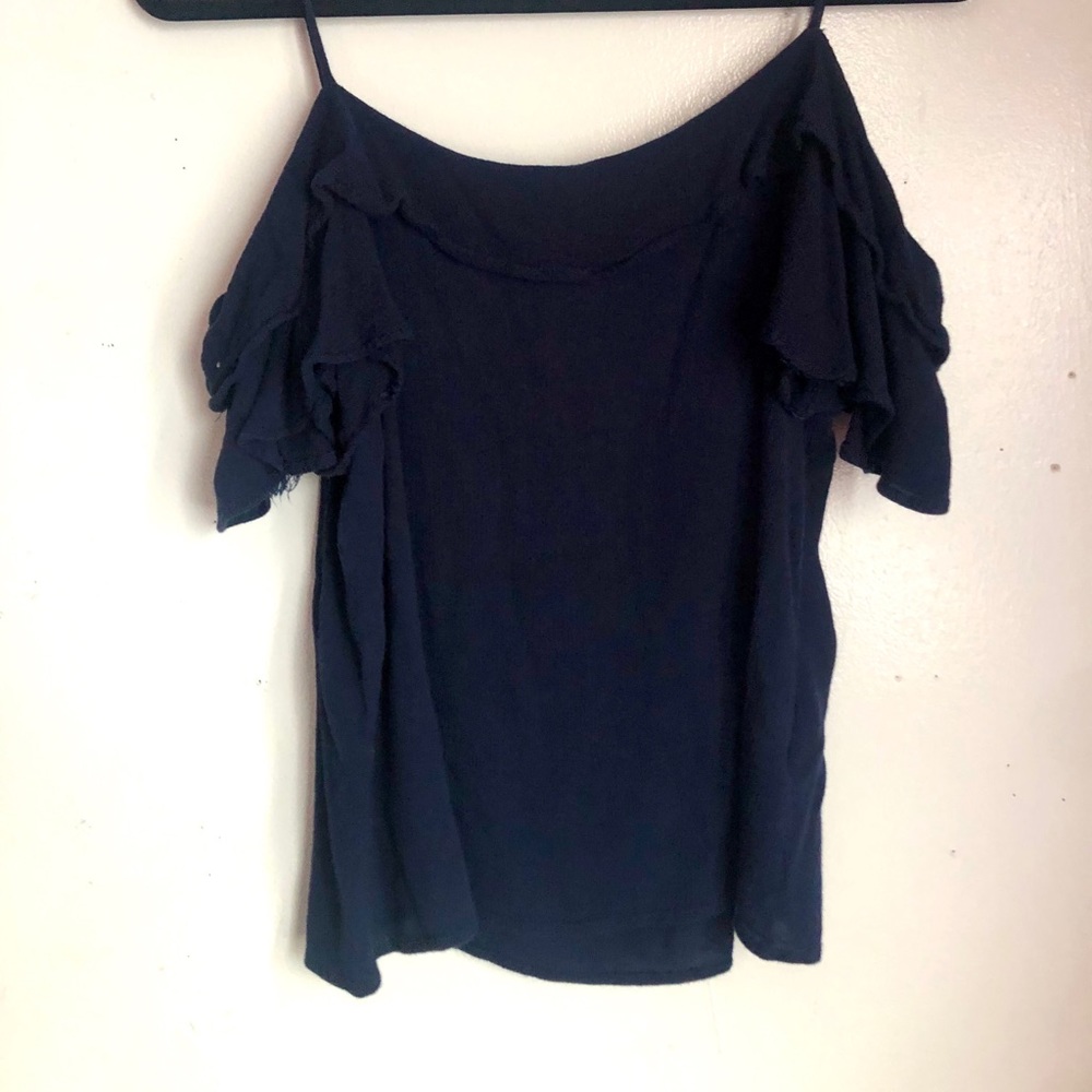 Off Shoulder Navy Blue Top